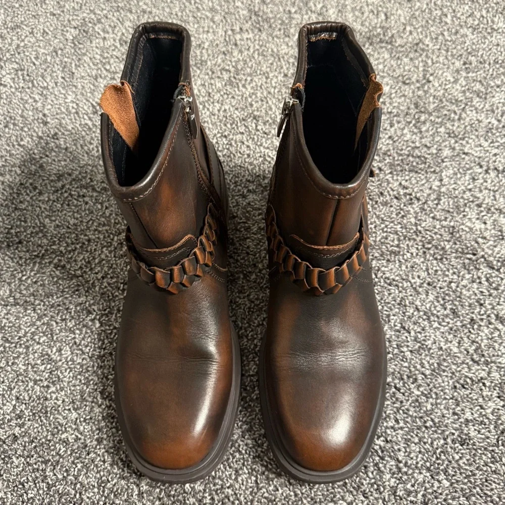 Crown Vintage Willa Moto Bootie Dark Brown Leather size 8.5 - Picture 4 of 8
